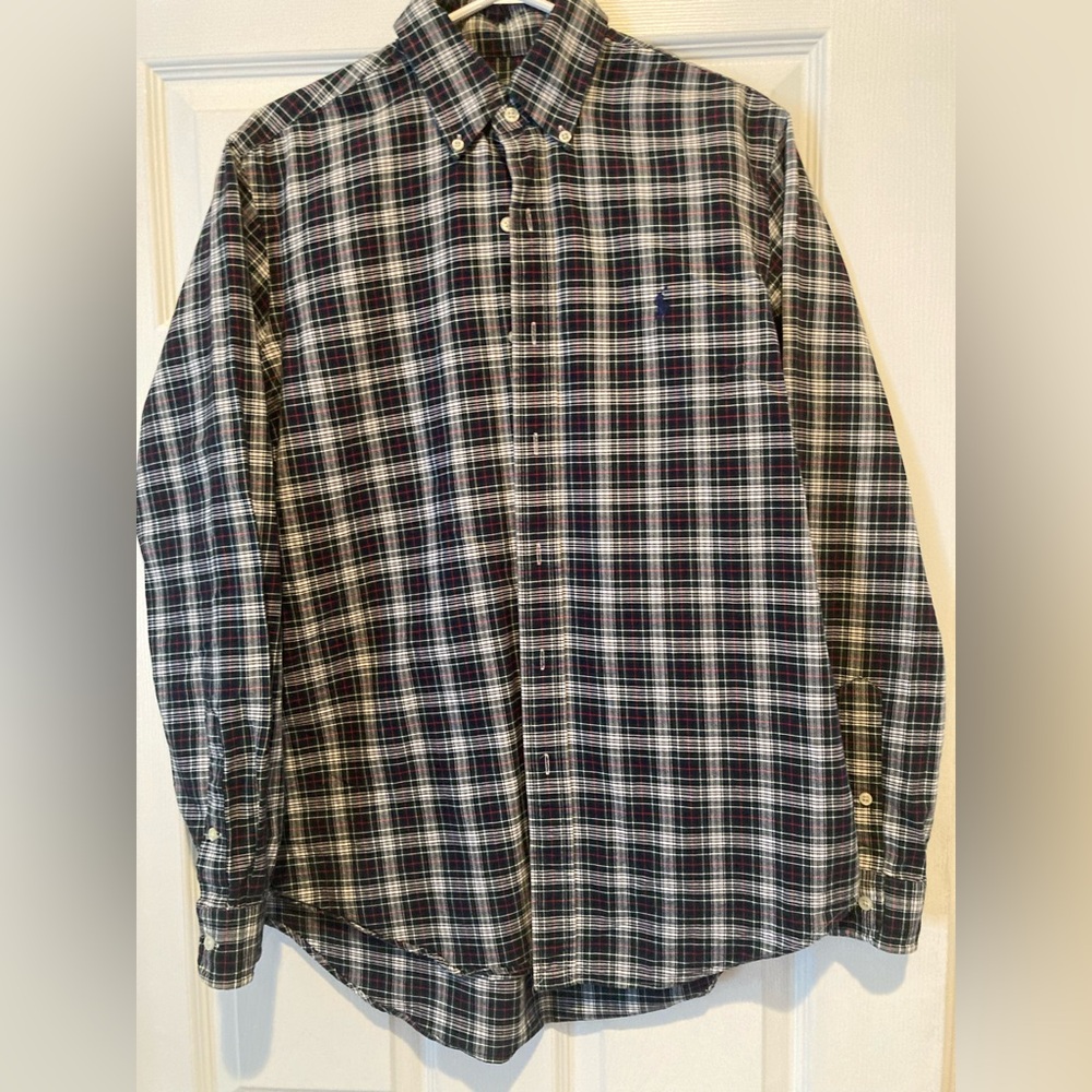 Ralph Lauren Navy and White Plaid Shirt
